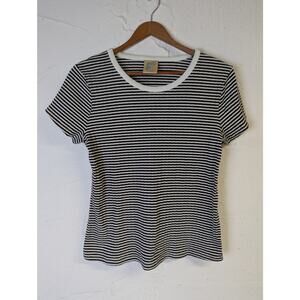 Thereabouts Striped T Shirt Girls 2XL Black White Retro 90s Style Classic Y2K